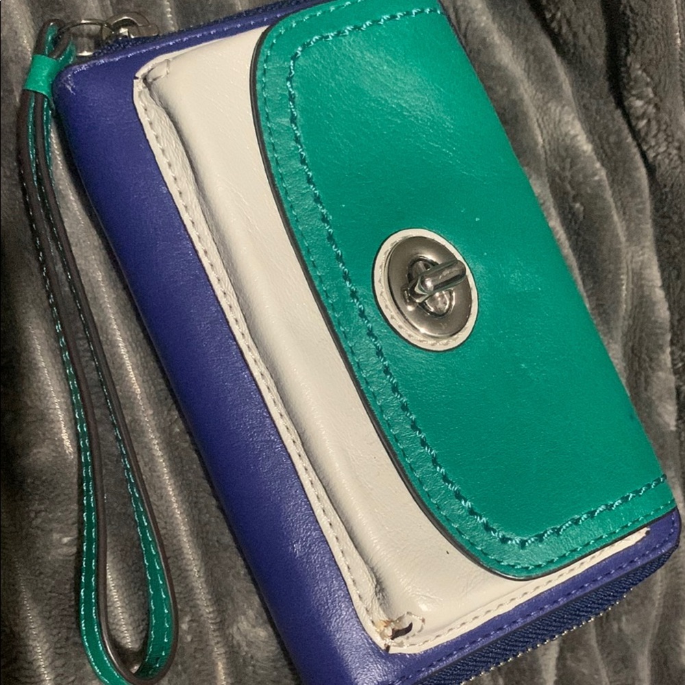 Parker Color Block Leather Universal Zip Wallet